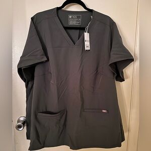 Figs Technical Collection Dark Gray Scrub Top